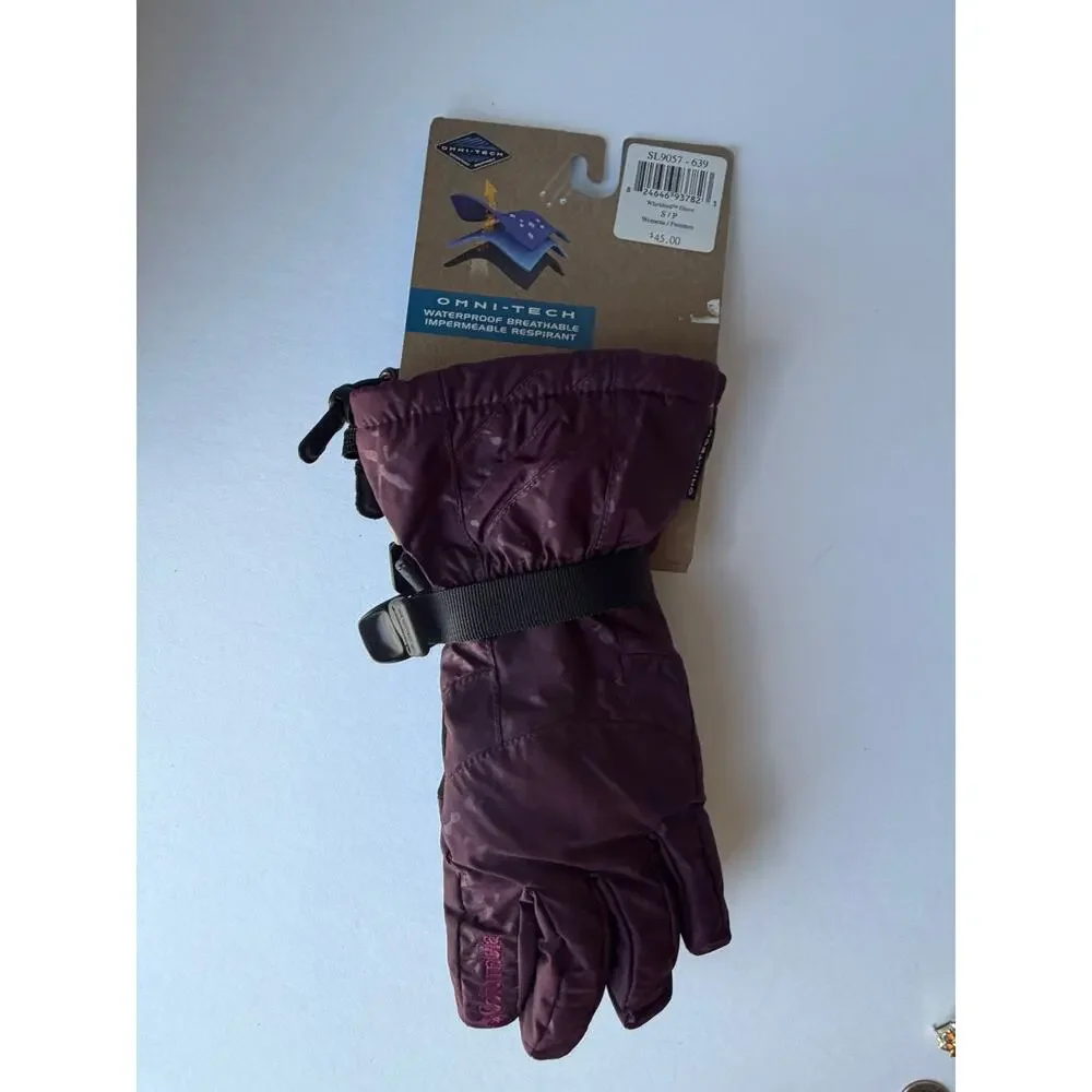 Columbia Whirlibird Omni-Tech Women’s Ski Snow Gloves Plum Purple S NWT